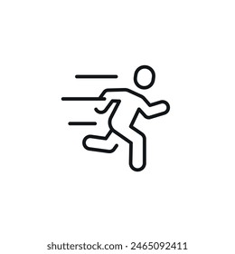 Man running. Physical training linear icon. Thin line customizable illustration. Contour symbol. Vector isolated outline drawing. Editable stroke