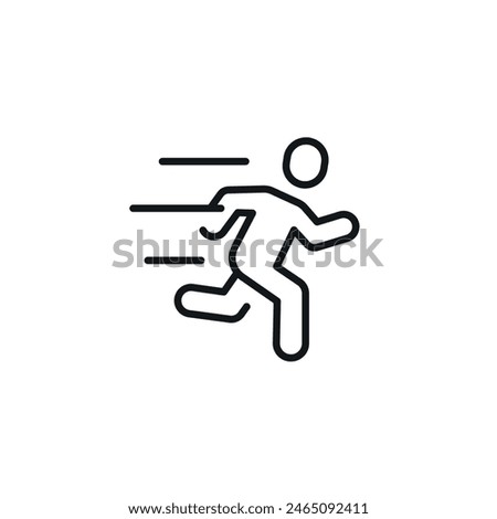 Man running. Physical training linear icon. Thin line customizable illustration. Contour symbol. Vector isolated outline drawing. Editable stroke