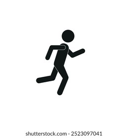 a man is running, a pictogram of a human figure, a flat illustration isolated on a white background