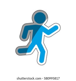 Man running pictogram icon vector illustration graphic design