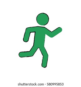 Man running pictogram icon vector illustration graphic design