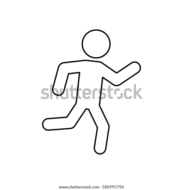 Man Running Pictogram Icon Vector Illustration Stock Vector (Royalty ...