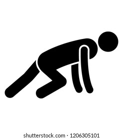 Man in running pose notifying sprinting icon