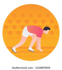 Man in running pose notifying sprinting icon