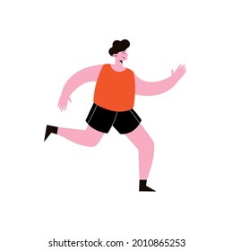 man running practicing sport character