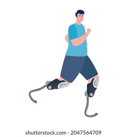 hombre corriendo con prótesis