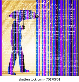 Man running in the rain.
