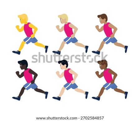 man running run runner men male person sports exercise emoji symbol sign icon vector illustration isolated flat run club