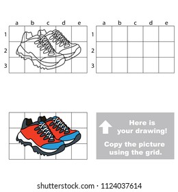 Man Running Shoe, the educational game with simple game level. Copy the picture.