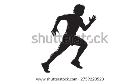 Man Running Silhouette - Athletic Action