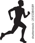 A Man Running Silhouette Design in White Background. Eps-10.