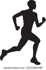 A Man Running Silhouette Design in White Background. Eps-10.