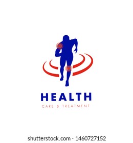 Man Running Silhouette, Pain And Injuries Icon, Health Vector Logo/Icon