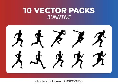 Man running silhouette. Runner running man silhouette Vector Set