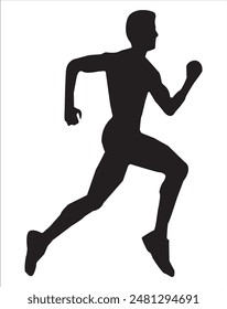 Man running silhouette. Vector illustration
