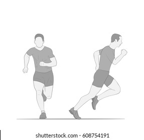 man running. Sport, getting rid of excess weight. healthy lifestyle. vector illustration.