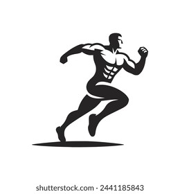 man running sport logo vector illustration template design