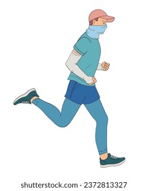 hombre corriendo con ropa protectora del sol
