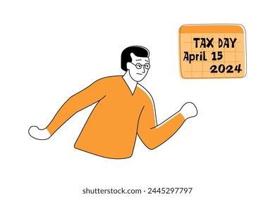 Man Running With Tax Day Sign