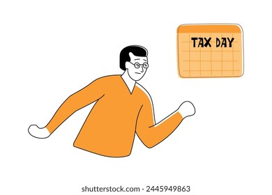 Man Running With Tax Day Sign