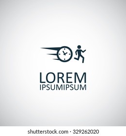 man running time icon, on white background