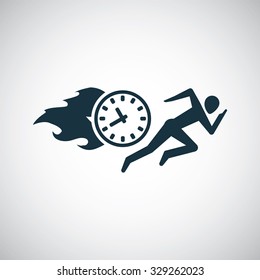 man running time icon, on white background
