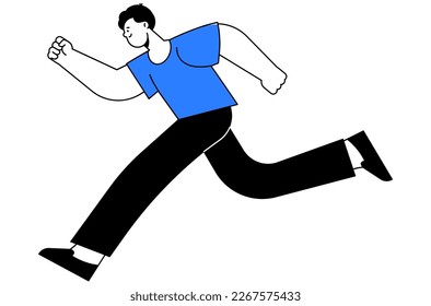 man running towards the goal