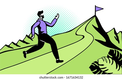 man running towards goal vector