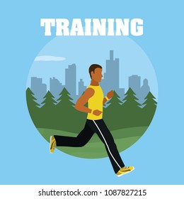 Man running training