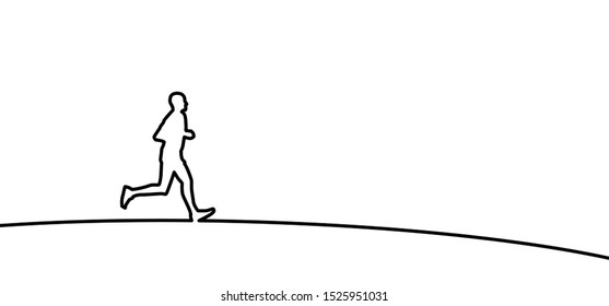 Man running the triathlon or marathon Think big, fitness runner icons Sportsman silhouette line pattern Funny vector sport jogger  gamer Sports run symbol Fit and healthy Sportive Man  jogging