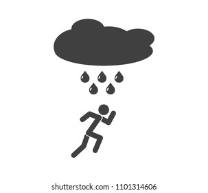 Man running Under rain