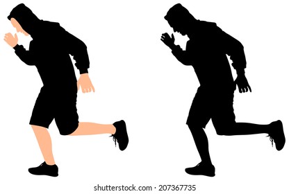 man running, vector