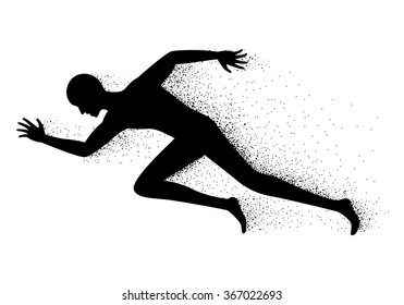 man running, vector