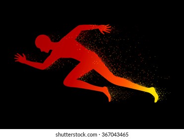 man running, vector