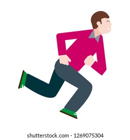 Man running in vector illustration