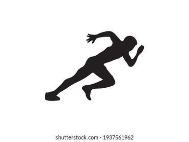Man running vector illustration. Running man in flat style.