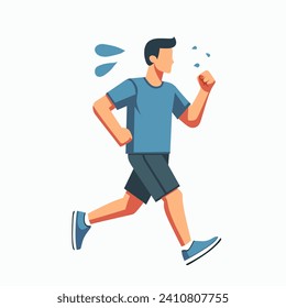 Man running vector illustration flat design