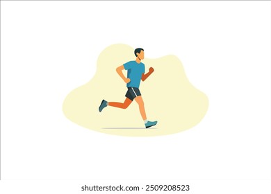 Man running vector illustration. Running man in flat style.
