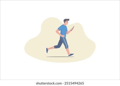 Ilustração de vetor de execução de homem. Executando homem em estilo plano. ilustração vetorial.