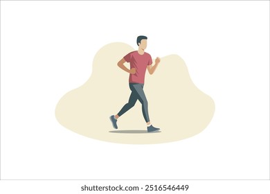Man running vector illustration. Running man in flat style. Vector illustration.