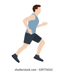 Man Running Vector Illustration. Running Man In Flat Style.