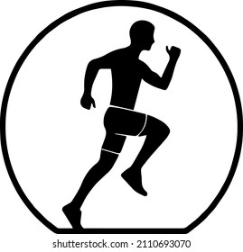  man running vector illustration logo design