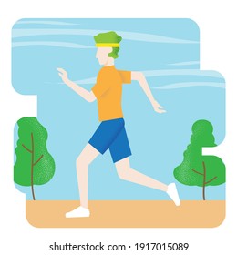 The man running vector image for health and sport content.