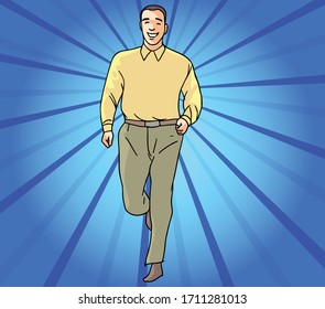 Man is running very fast