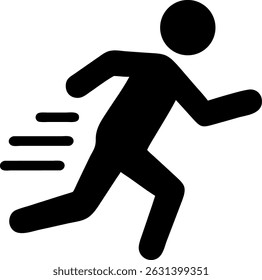 Un hombre está corriendo muy rápidamente Vector sobre fondo blanco