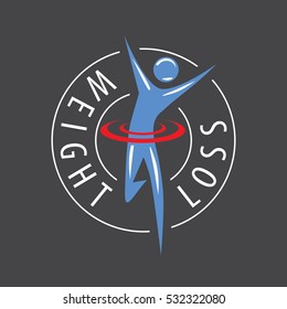 man running for weight loss vector logo 