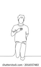 man runs towards the viewer - one line drawing. concept of rushing, running, spinning marathon