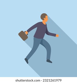 Vector plano del icono de trabajo de carrera del hombre. Trabajo de oficina. Tiempo de estrés