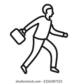 Man rush job icon outline vector. Office work. Stress time