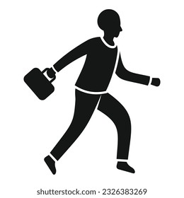 Icono de trabajo de carrera del hombre vector simple. Trabajo de oficina. Tiempo de estrés